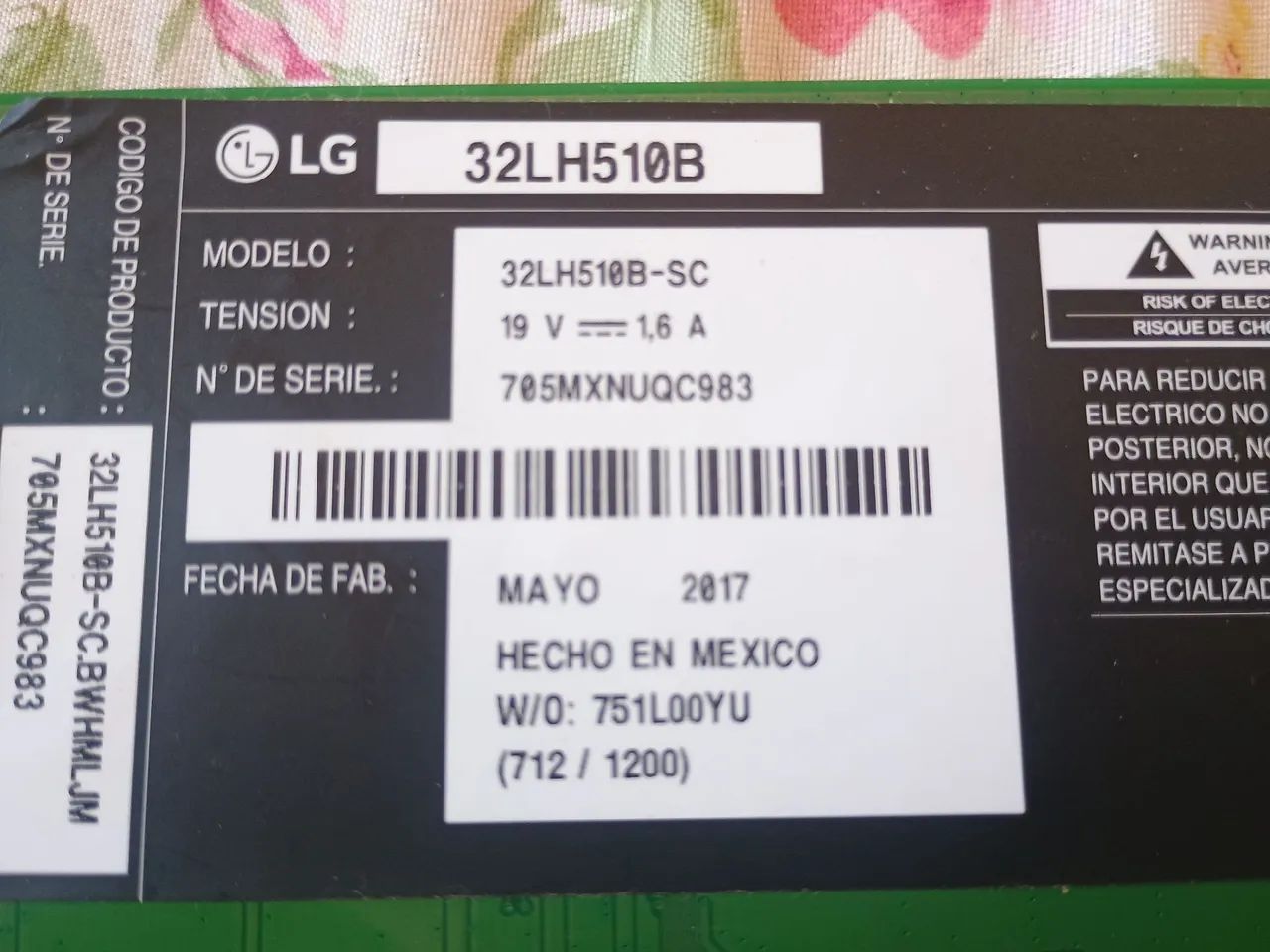 Peças TV LG 32LH510B - Placa Principal + Alto-falantes + Sensor