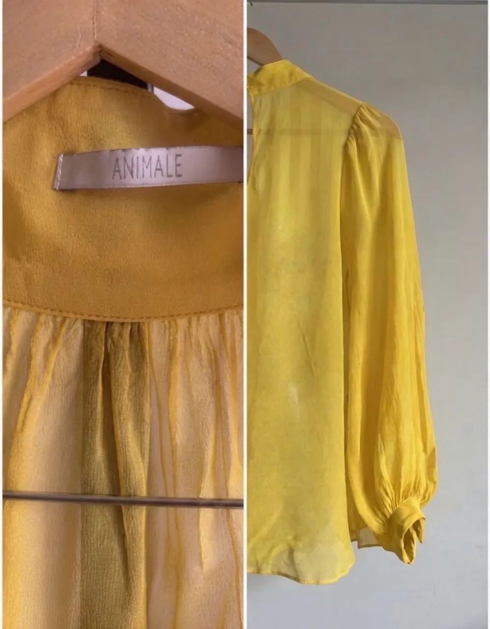 blusa seda animale amarela - Foto 5