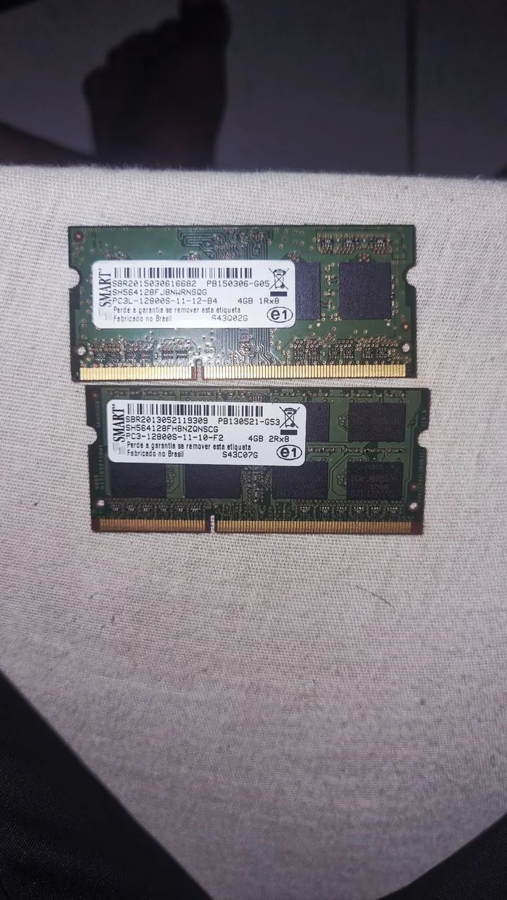 Memória ram ddr3 4x2 pentes (notebook)