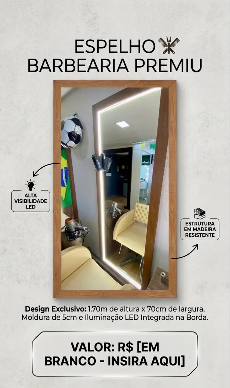 Vendo espelhos para salão e barbearia 