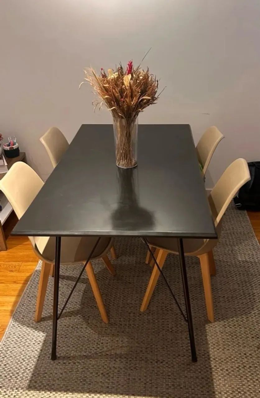 Mesa preta simples - Jantar ou escritório - Foto 2