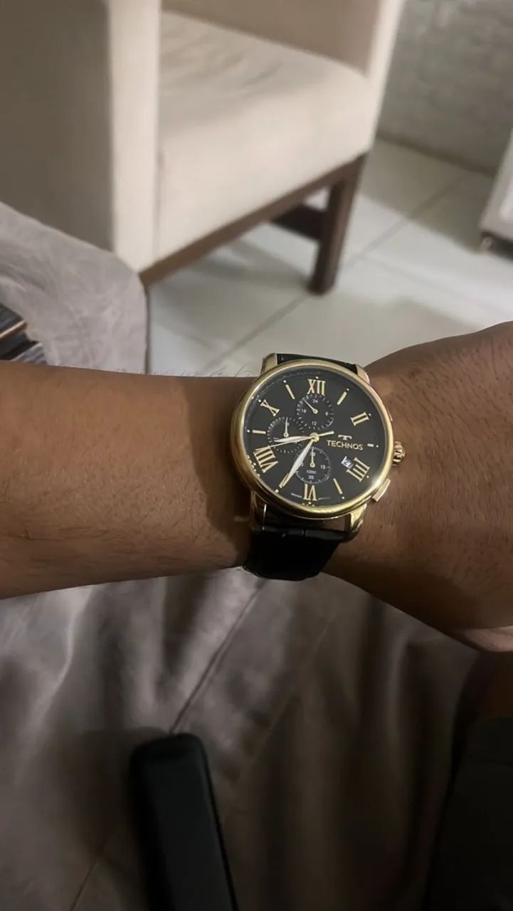 Relógio Orient preto com dourado, original  - Foto 3