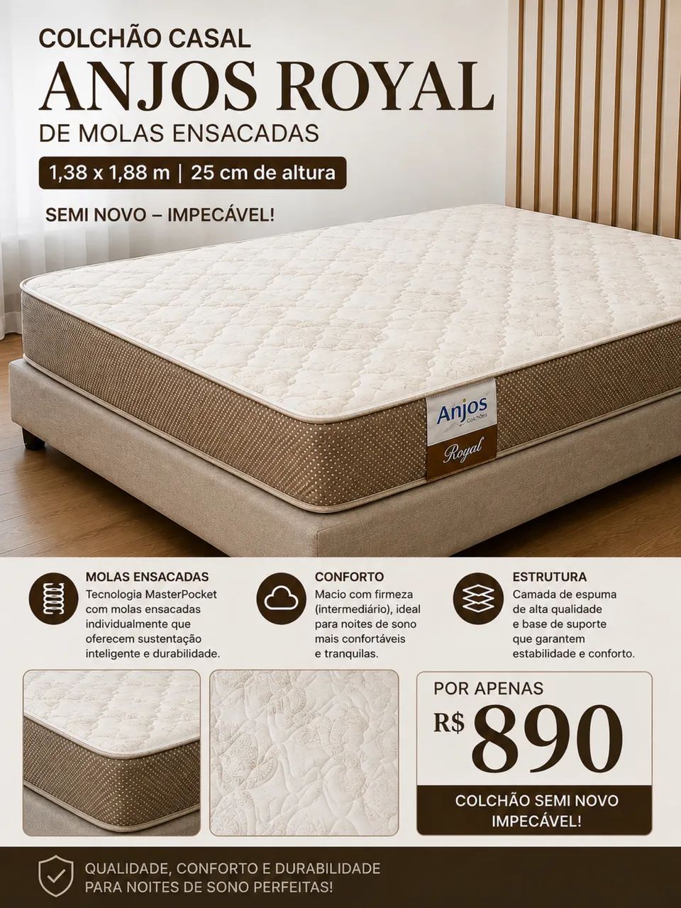 Colchão casal Anjos Royal Molas 