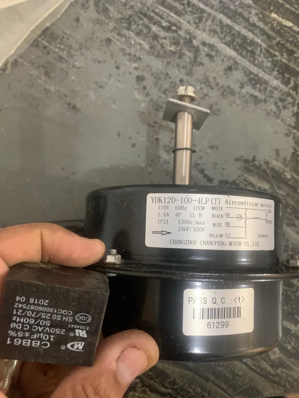 Motor anti-horário 110v+capacitor para climatizador