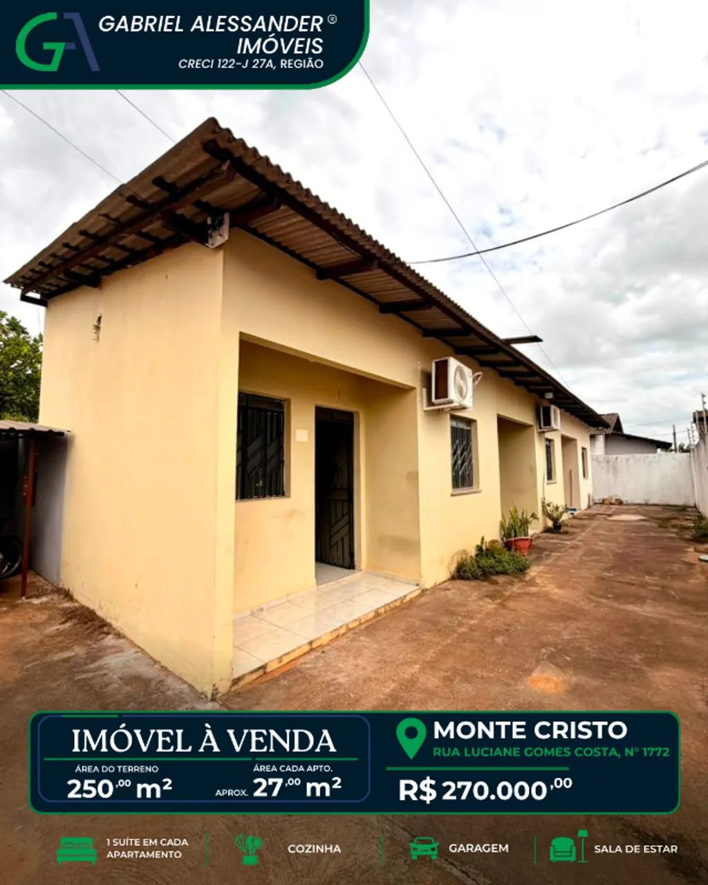Rua Luciane Gomes Costa, n° 1772 - Monte Cristo.