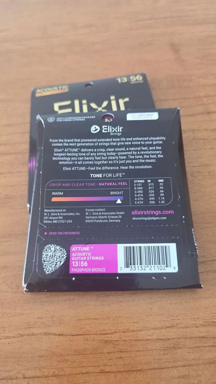 Cordas Elixir Attune Phosphor Bronze Violão 0,013 - Foto 2
