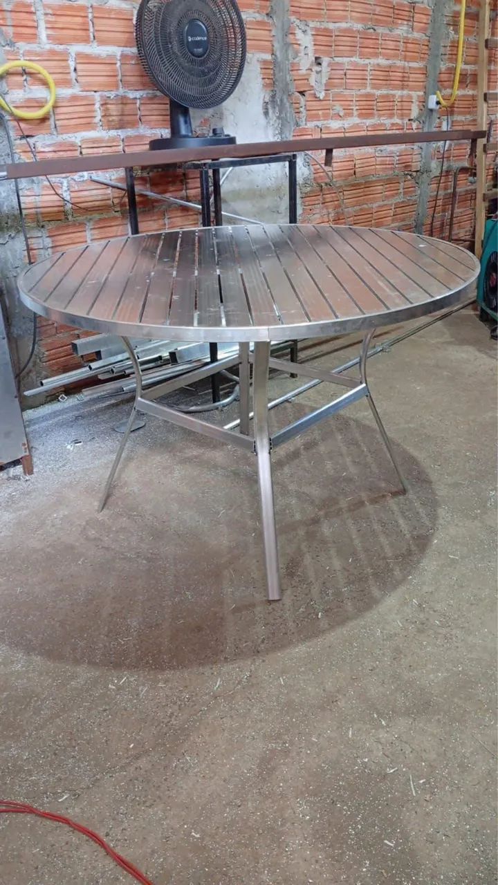 Mesa de 1,20 ripada em alumínio  - Foto 2