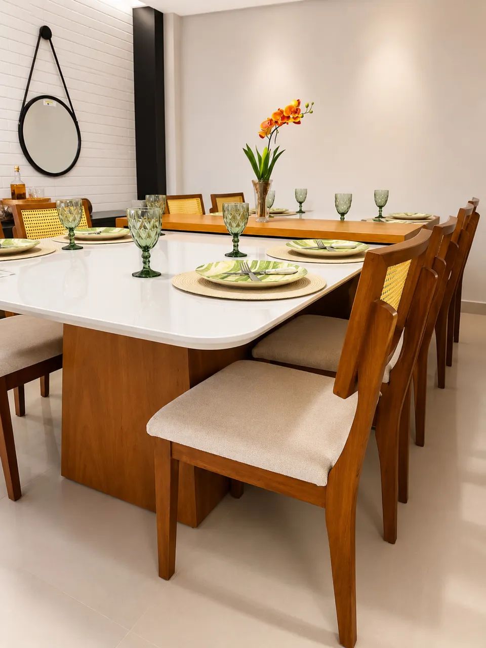 CONJUNTO MESA DE JANTAR COM 10 CADEIRAS - MEDIDAS 2.70x1.36 - Foto 3