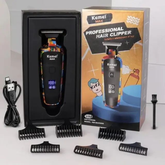 Máquina de Corte e Acabamento Profissional Cabelo Display Kemei-max5090 - Foto 2
