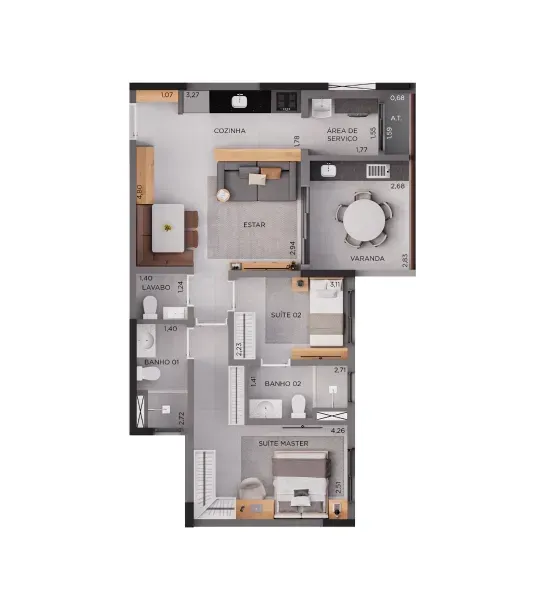 PLANTA 77m²