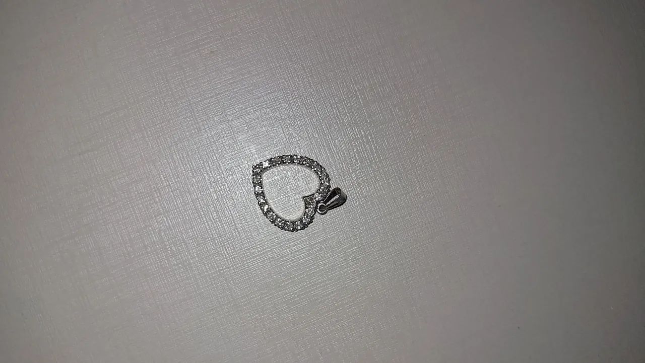 Pingente de brilhante e ouro branco  - Foto 2