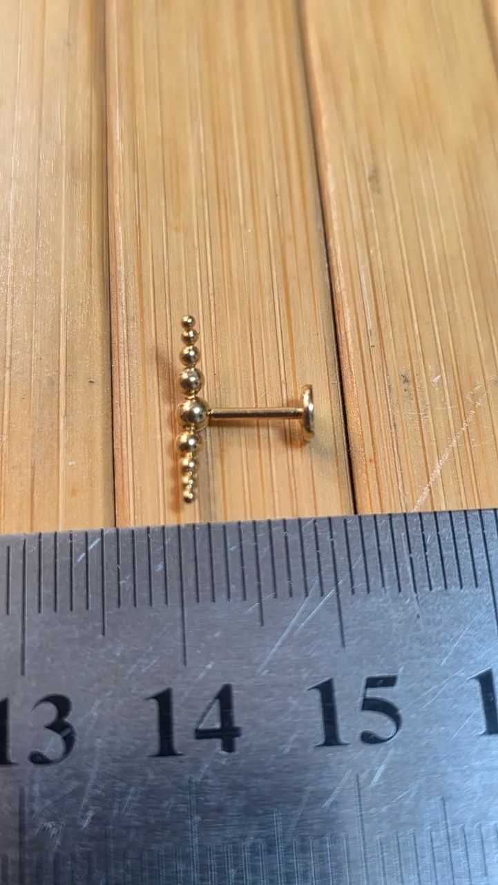 Piercing indiano titânio dourado - Foto 3