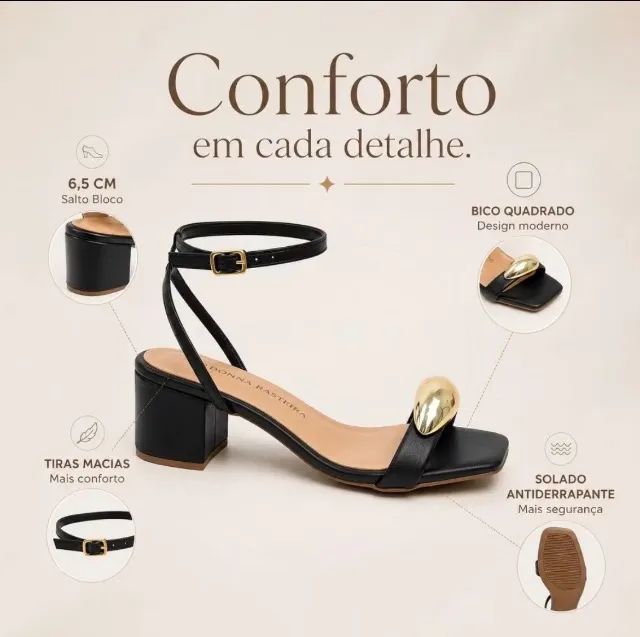 Sandália salto médio  - Foto 2