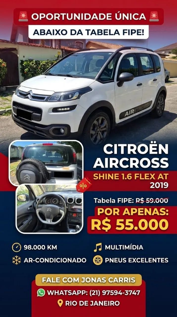 Citroën Aircross SHINE 1.6 AT FLEX 2019