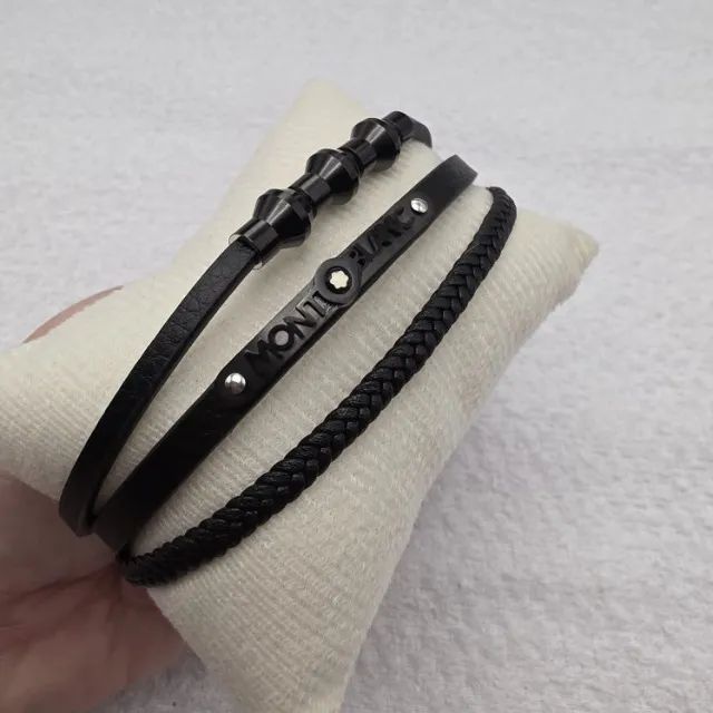 PULSEIRA MASCULINA, FECHO MAGNETICO, COURO, MONTBLANC - Foto 3