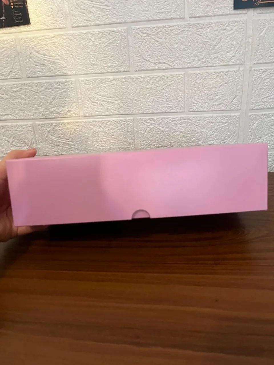Caixas De Presente Com Visor 27x16x7cm - Kit 10 uni rosa  - Foto 2