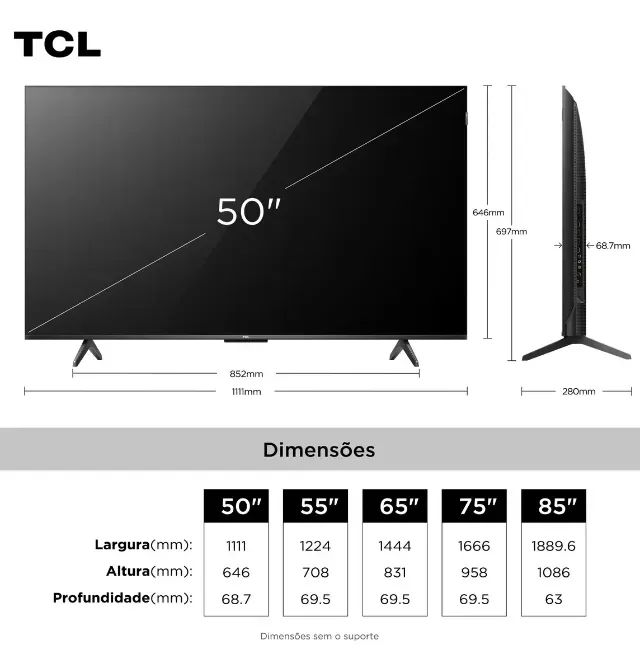 Smart TV TCL 50 Polegadas QLED 4K P7K  - Foto 2