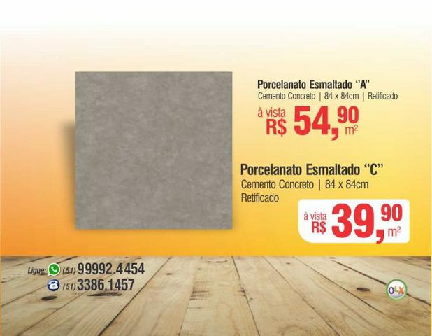 Porcelanato Cemento Concreto 84 x 84cm - Esmaltado Classe C - Elizabeth