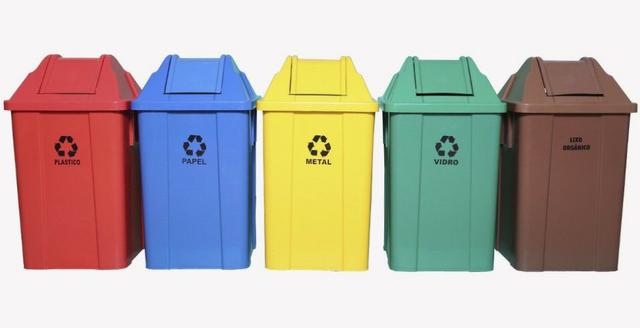 05 Lixeiras Seletivas Papel, Plastico, Metal, Vidro, Orgânico R$ 799,00 por R$ 499,00