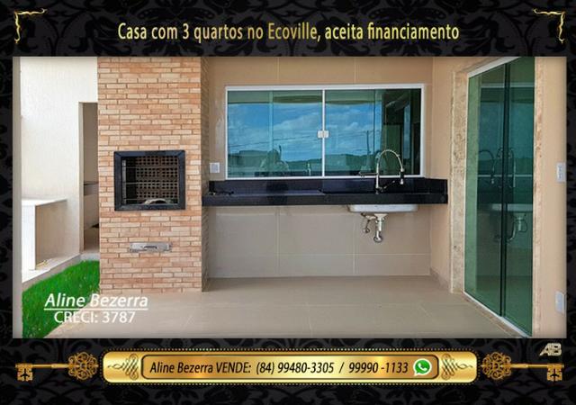 Casa no Ecoville já com luminárias, box e alto padrão, acabamento diferenciado, financia - Foto 3