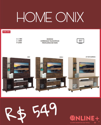 Painéis Home Onix- prateleiras de vidro