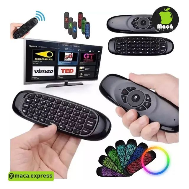 Controle Mini Teclado Air Mouse Wireless Sem Fio Android em