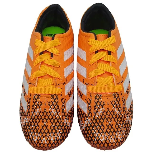 Chuteira Society Infantil Juvenil Sintética Laranja Runway - Foto 3