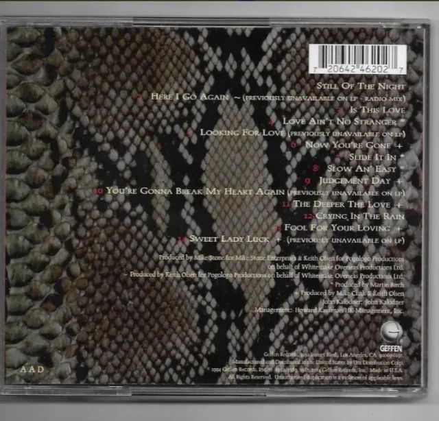 Cd Whitesnake's Greatest Hits Importado Usa Bom Estado - Foto 2