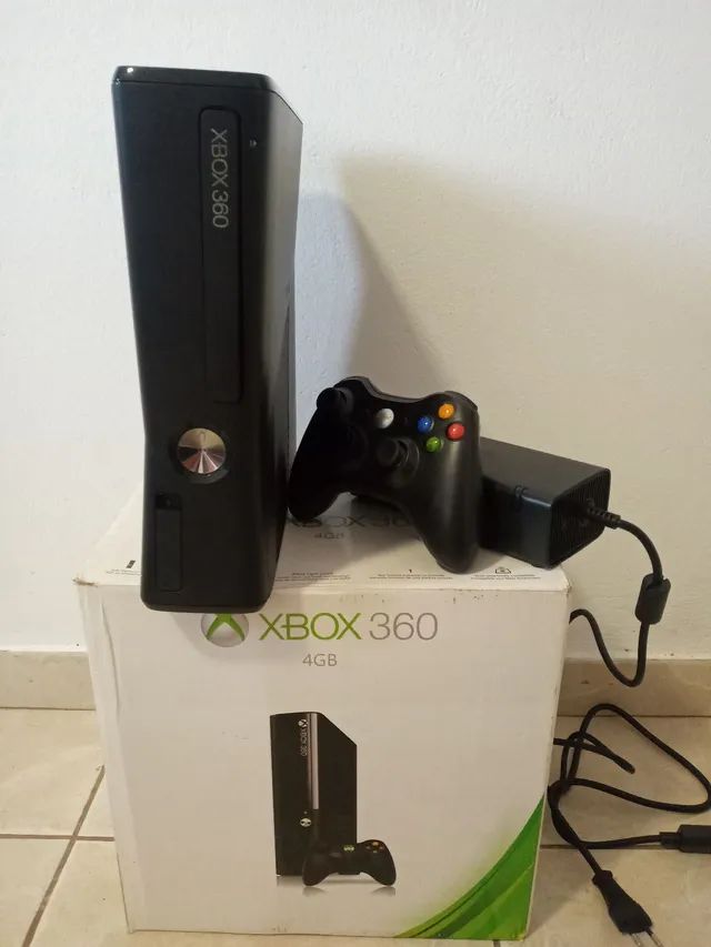 Video Game Xbox 360 Desbloqueado + 1 Controles + 5 Jogos