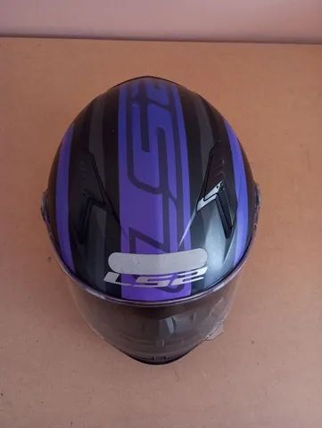 Capacete LS2 FF358 Preto com Roxo fosco  - Foto 5