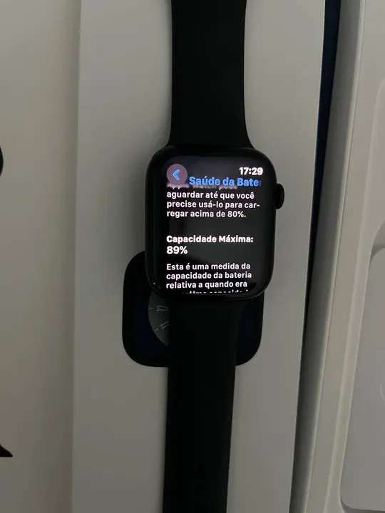 Apple Watch Series 8 45mm Preto Saúde da Bateria 89%