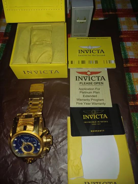 Relógio Invicta Masculino Dourado - Foto 4