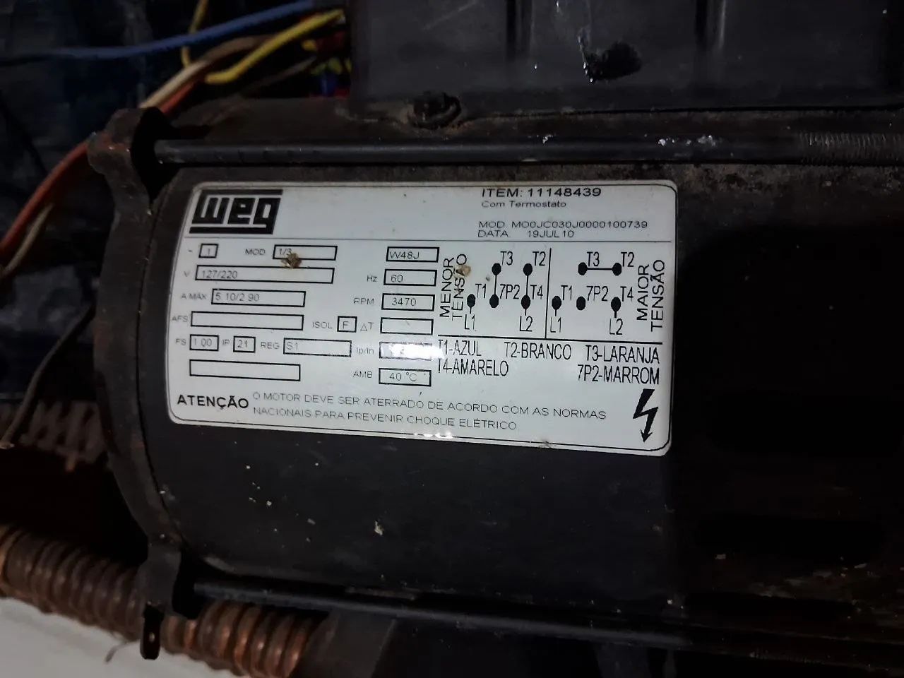 Motor trifásico Weg 1/3 cv - 11148439 - Foto 3