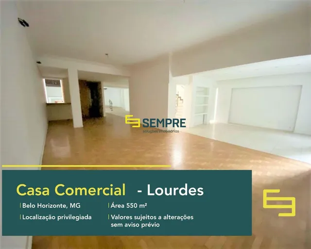 Casa comercial para alugar no Lourdes em BH