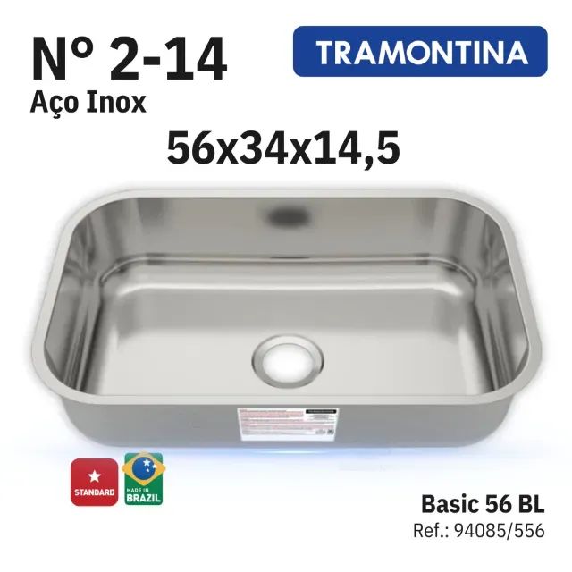 Cuba em Aço Inox Acetinado 56X34cm Tramontina 