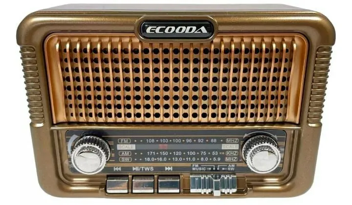 R$99 Rádio Retrô Recarregável Vintage Bluetooth pendrive cartão SD