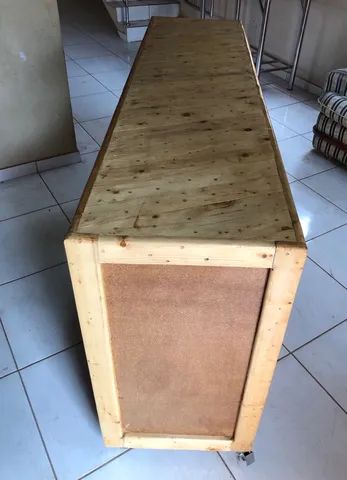 Balcão expositor rustico de madeira branca - Foto 4