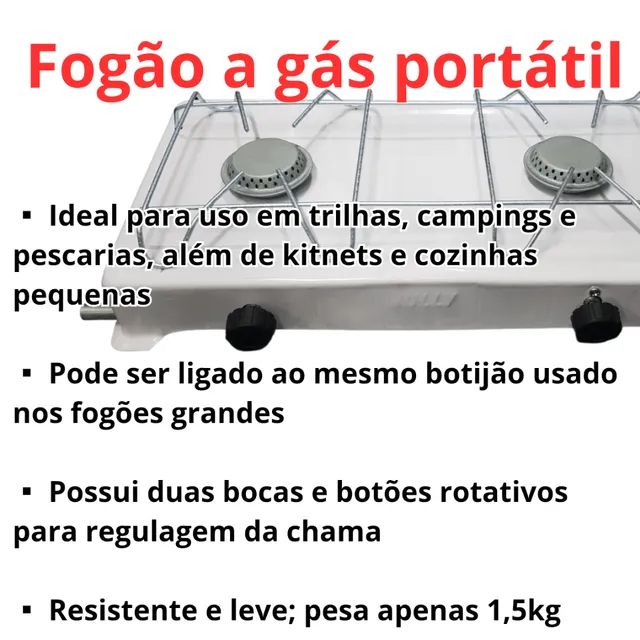 Fogão portátil a gás 2 bocas - Foto 4