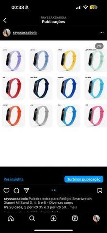 Pulseira extra para Relógio Smartwatch Xiaomi Mi Band 3, 4, 5 e 6  - Foto 2