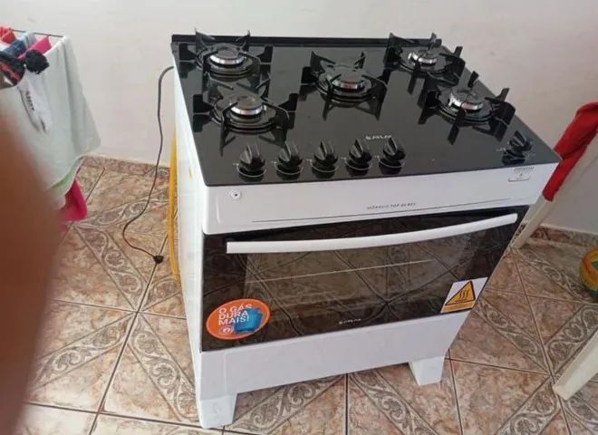 fogão tampo de vidro branco[novo] 5 bocas