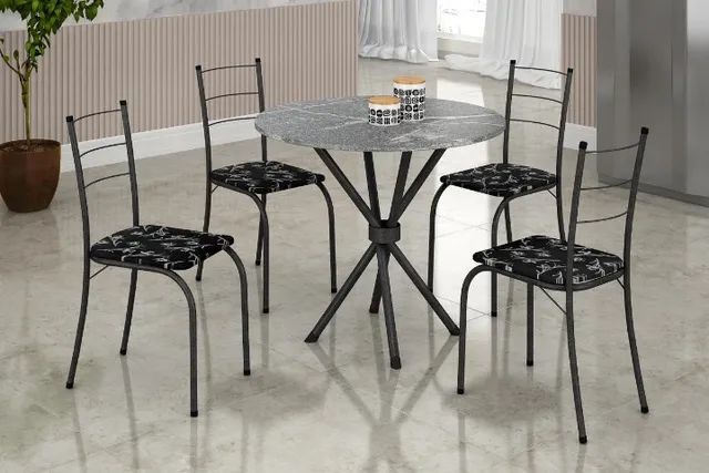 Mesa Rio Redonda Tubular 70x70  4 Luagres **nova na caixa**