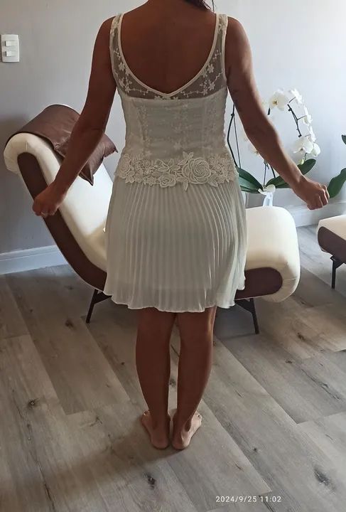 Vestido branco curto p - Foto 3