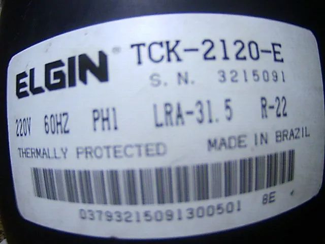 Compressor de refrigeração marca Elgin TCK- 2120-E 1.1/4 Hp  220V - Foto 4