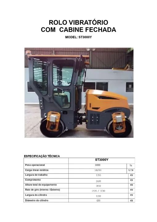 Rolo Duplo Cilindro 3000kg Diesel Motor Yanmar 3tnv88bd - Foto 5