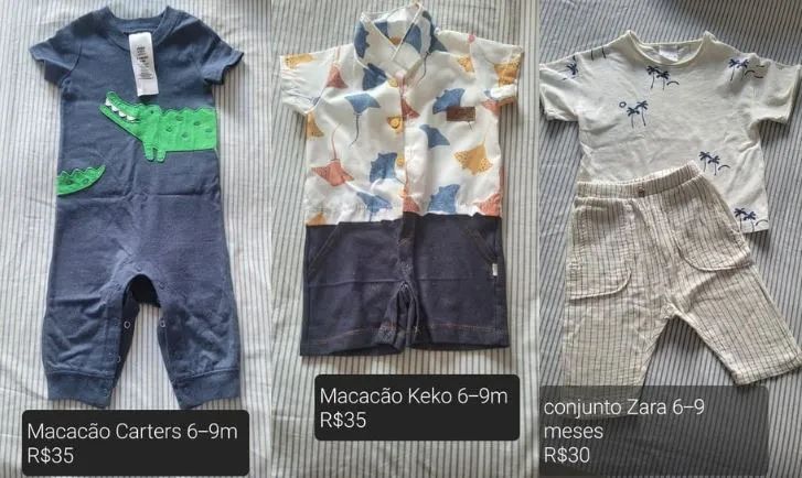Diversas roupas bebê menino