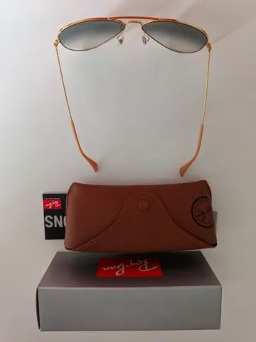 Óculos Ray-ban Original Aviator Gradiente Azul Perfeito Estado Rb3025l 62-14 - Foto 2