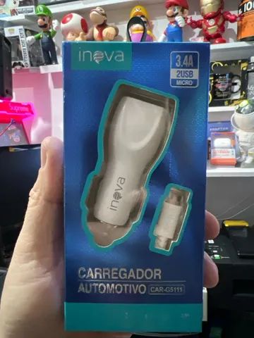 Carregador automotivo com cabo v8 - Foto 2