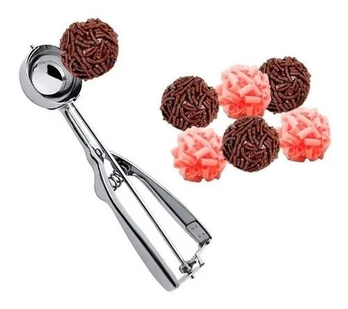 Colher De Sorvete E Doces Inox E Metal Com Ejetor Kehome - Foto 2