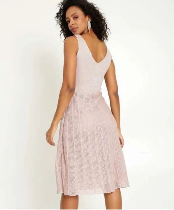 Vestido Rosê tricot brilho 
