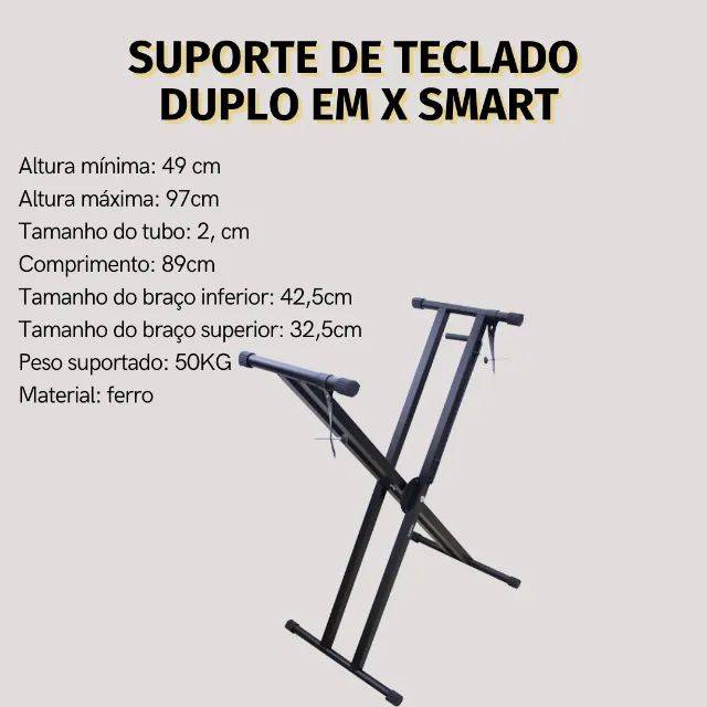 Suporte de Teclado Duplo em X - Foto 2